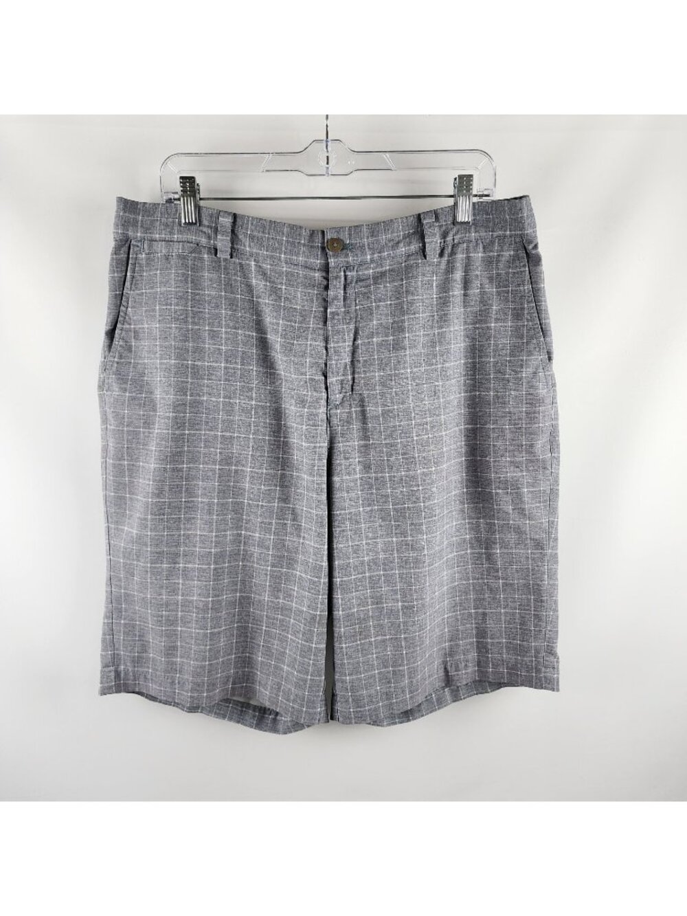 Nike Shorts Mens 35x10 Gray White Check Golf Tour Performance Dri-Fit Short